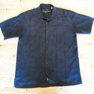 Men's Tommy Bahama Navy Blue Camp Shirt size Medium